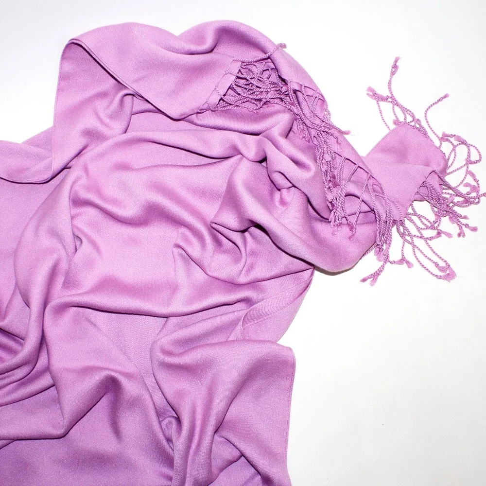 Talbots Tassel Fringe Scarf in Orchid